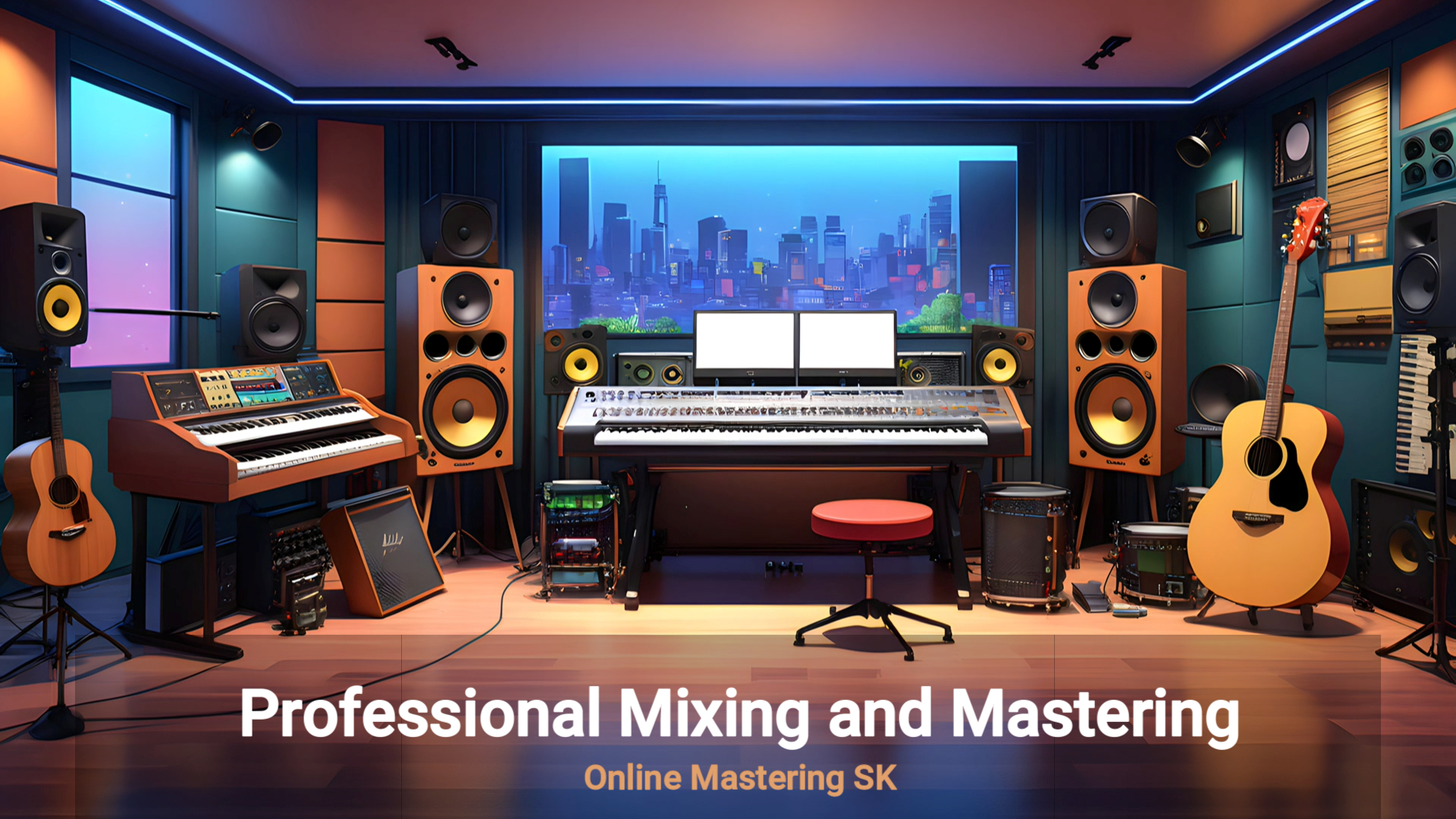 Krásne štúdio so zvukovými ukáźkami mixingu - Online Mastering SK. Najlepší mastering na trhu.